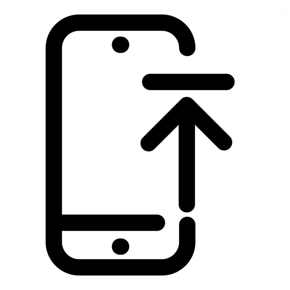 Upload Mobile and phone in black color vector