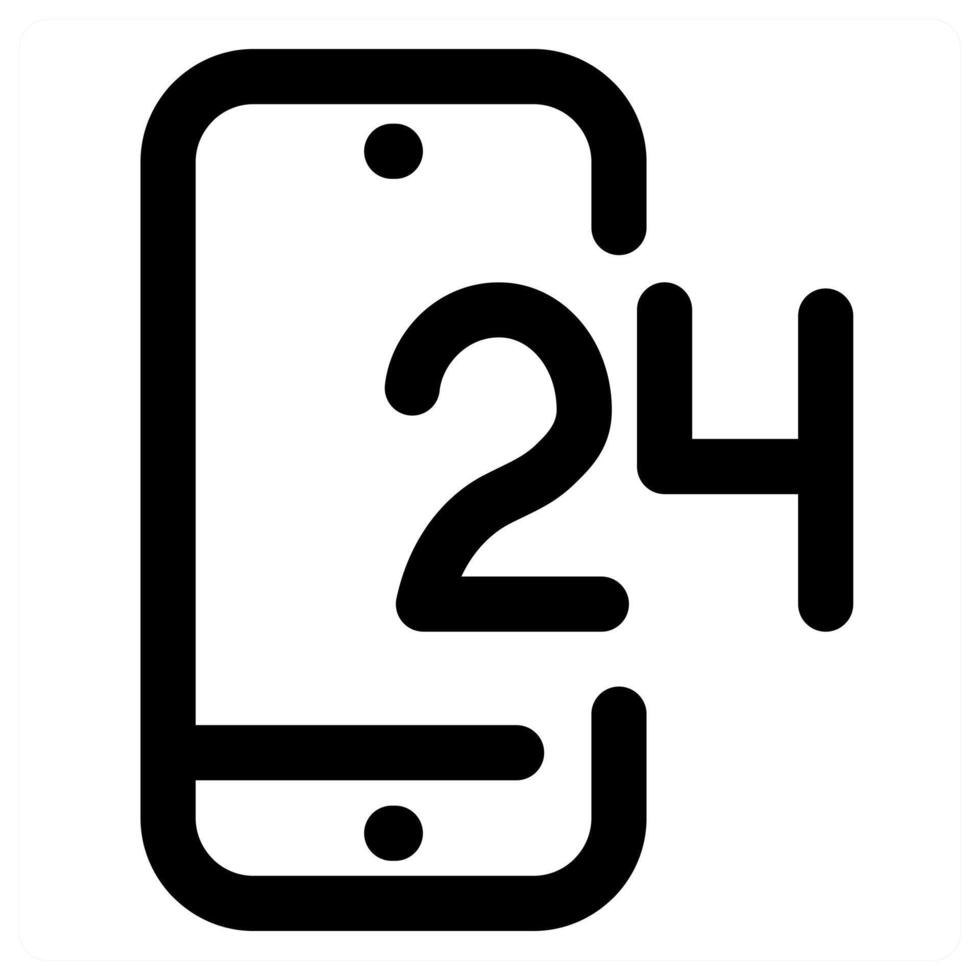 24x7 Mobile and phone in black color vector