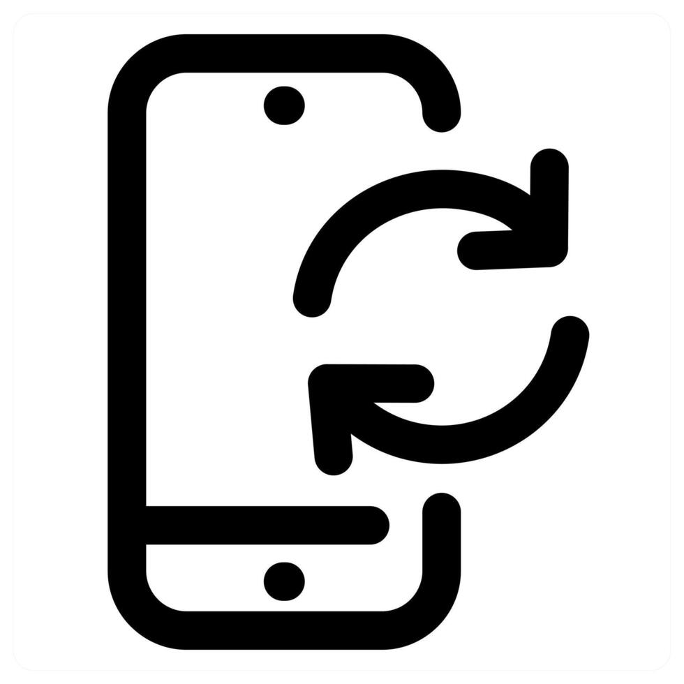 Refresh Mobile and phone in black color vector