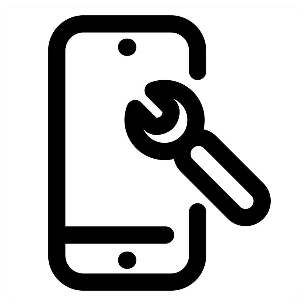 Mobile Maintenance and phone in black color vector