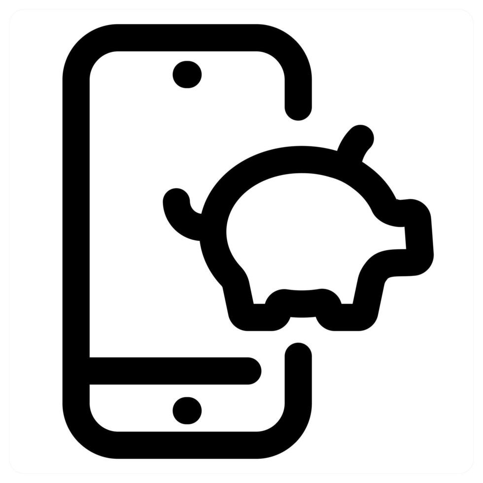 Mobile Savings and phone in black color vector