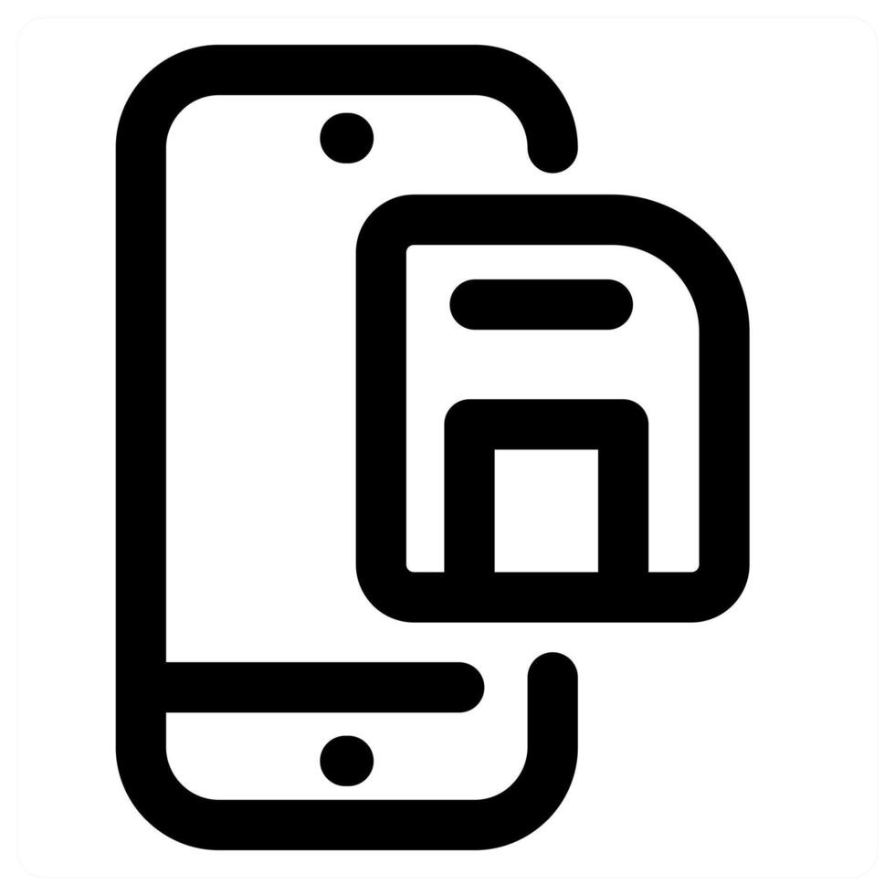 Mobile Drive and phone in black color vector