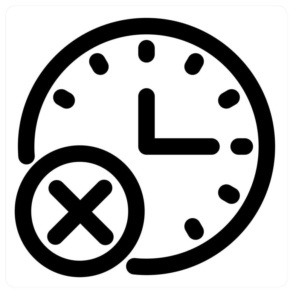 Wrong Time and clock in black color vector