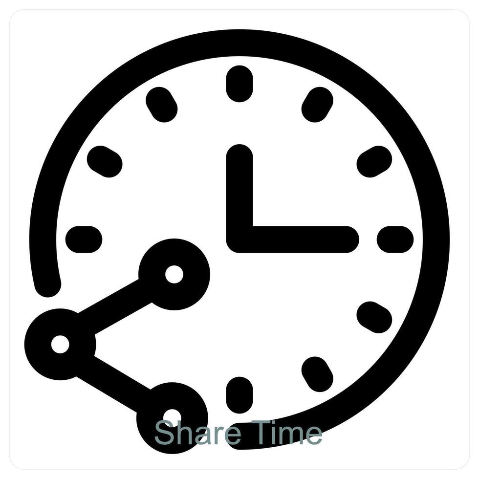 Share Time and clock in black color vector