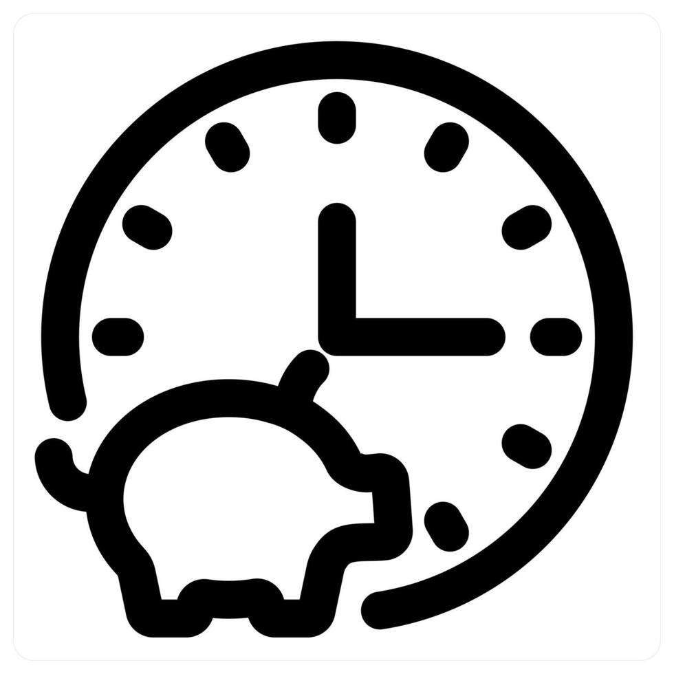 Time Savings and clock icon in black color vector