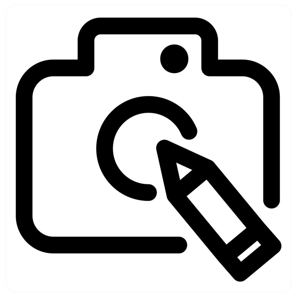 Edit Camera icon concept in black color vector