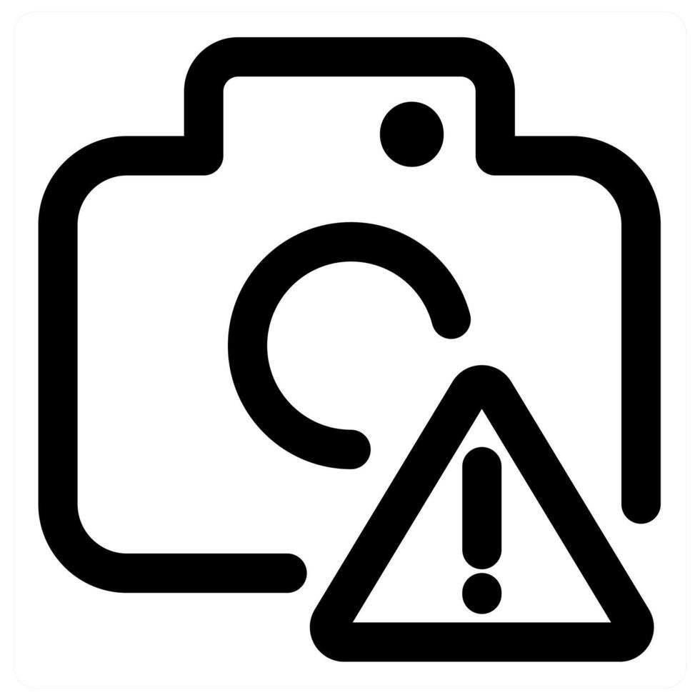 Alert Camera icon concept in black color vector