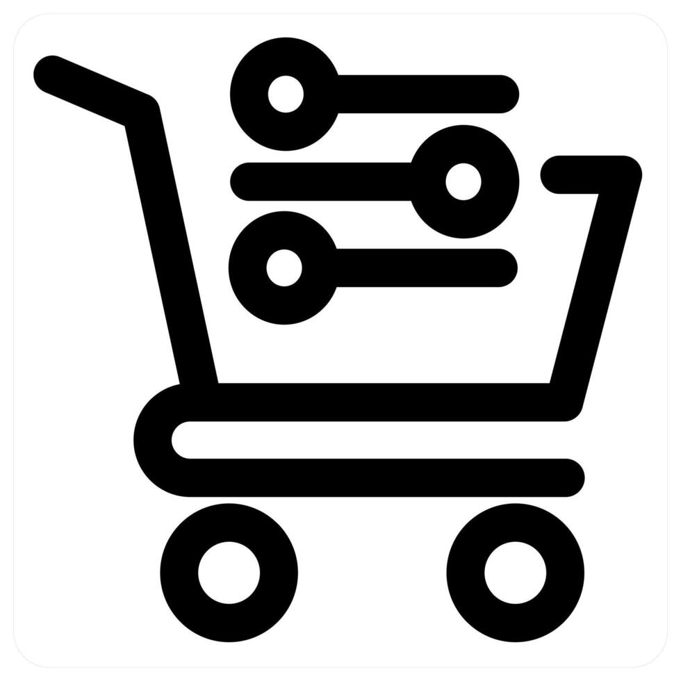 Cart and market in black color vector