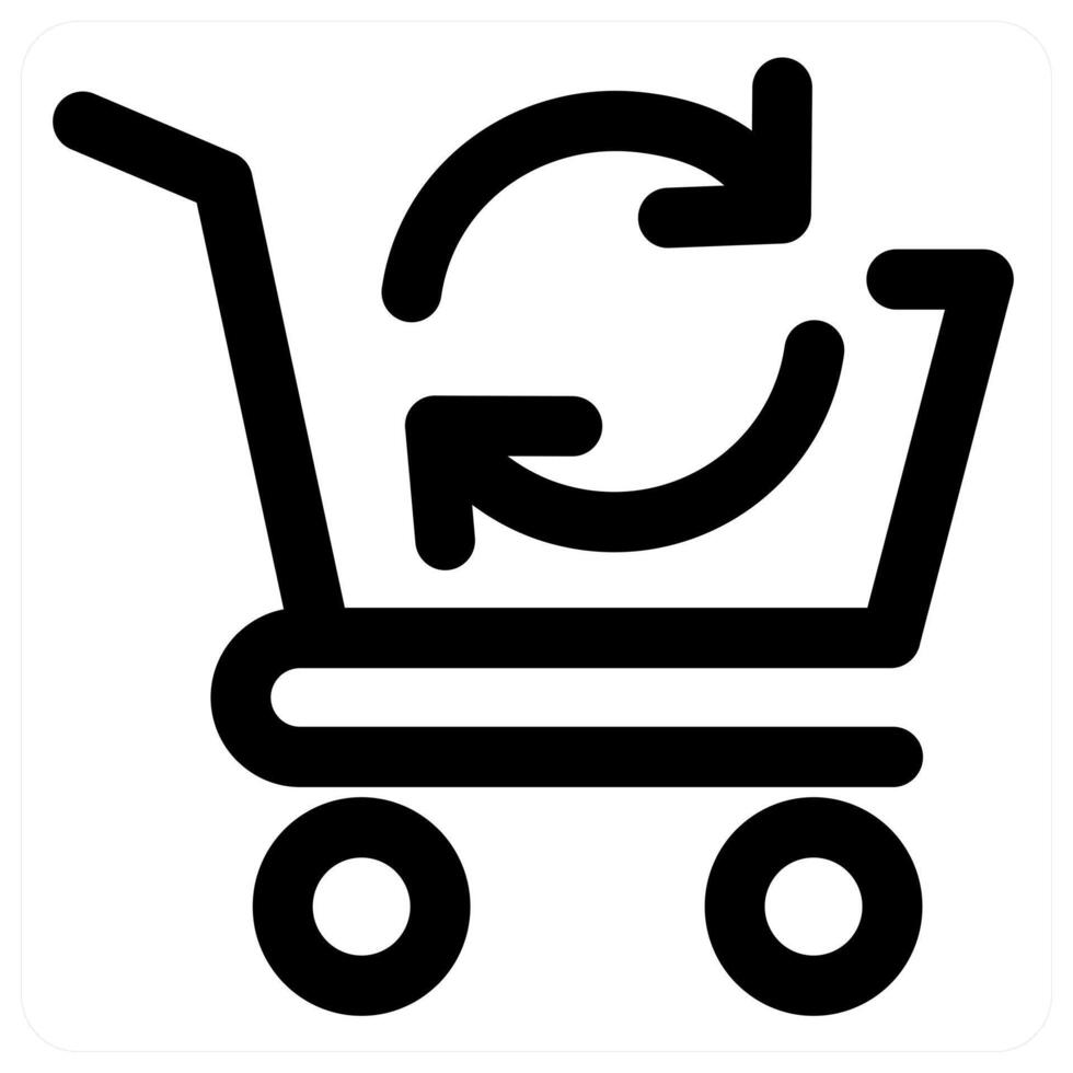 Cart Update and cart in black color vector