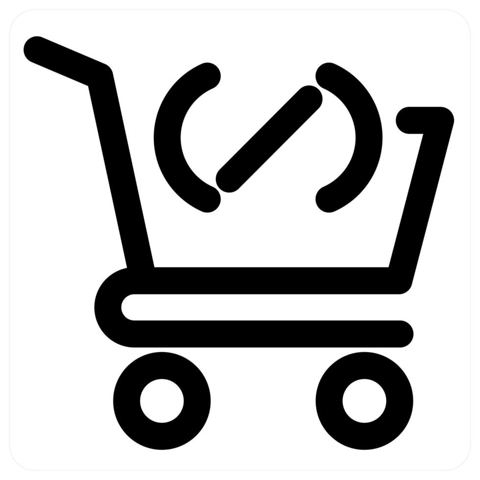 Cart and store in black color vector