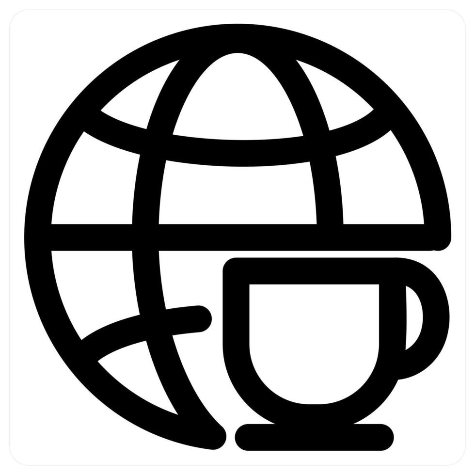 Global and map icon concept in black color vector