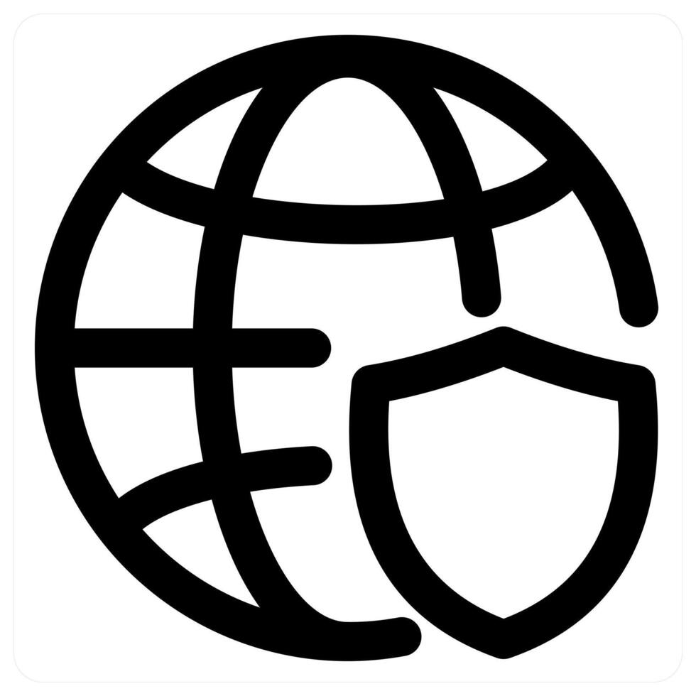 Global Security and safety in black color vector