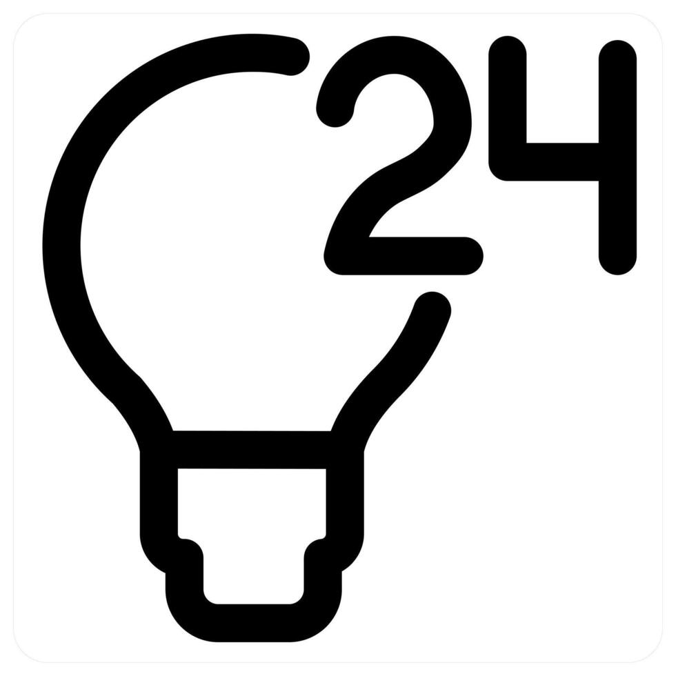 24x7 Idea and innovation in black color vector