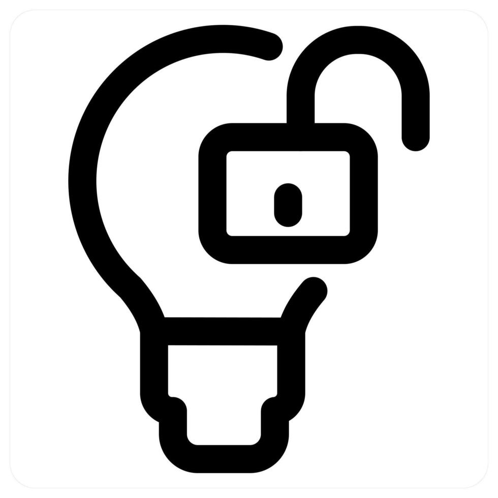Unlock Idea and innovation in black color vector