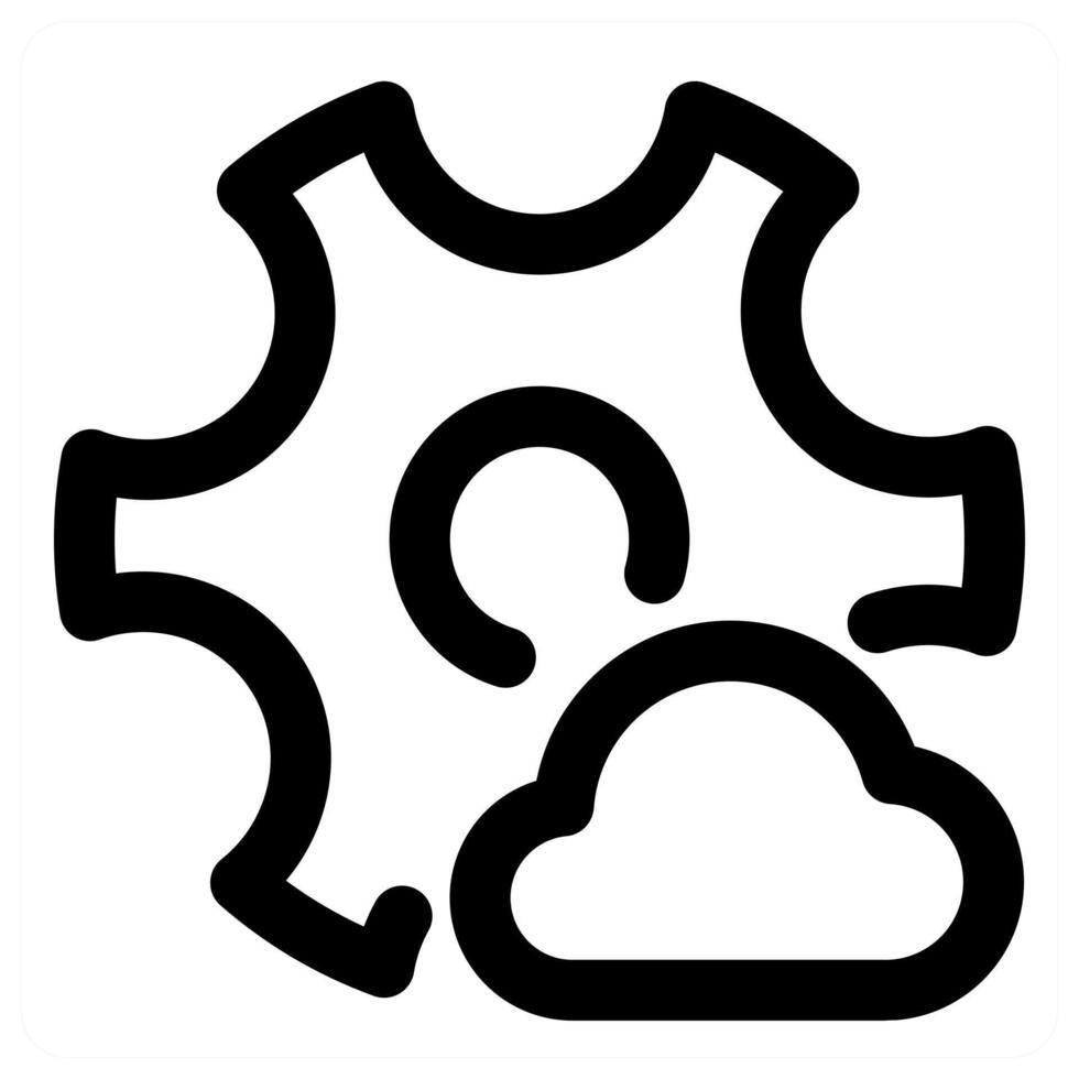 Cloud Setting and configuration in black color vector