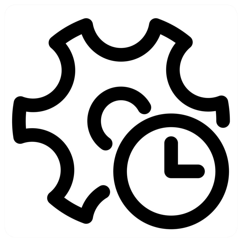 Setting Time and configuration icon in black color vector