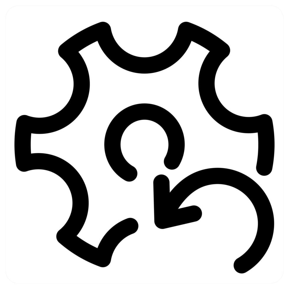Refresh Setting and configuration icon in black color vector