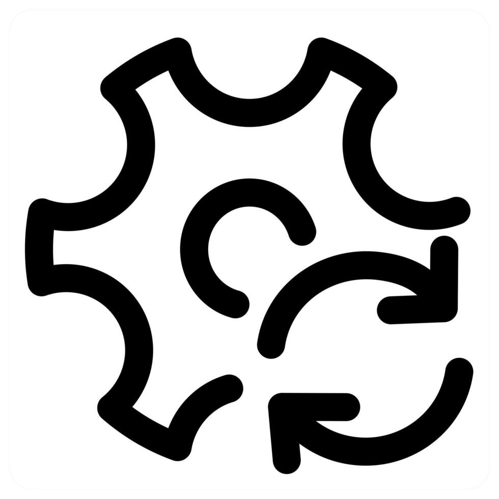 Refresh Setting and configuration icon concept in black color vector