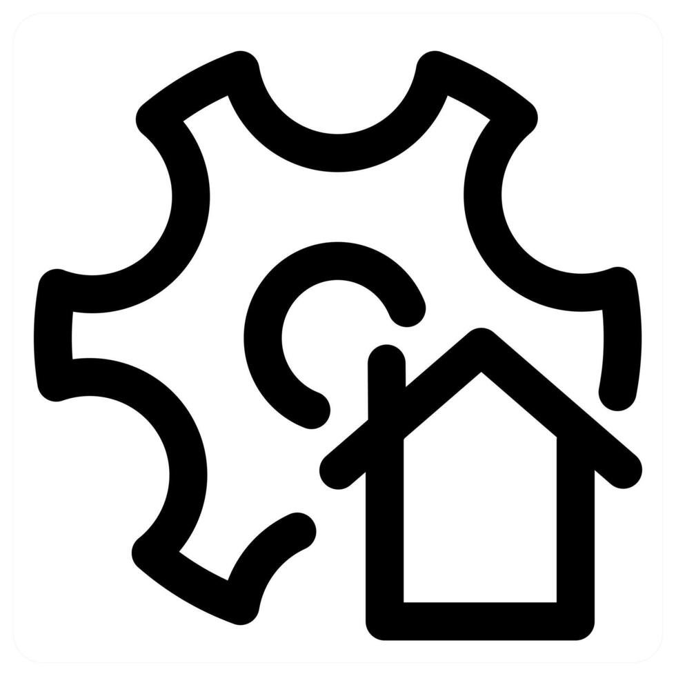 Home Setting and configuration in black color vector