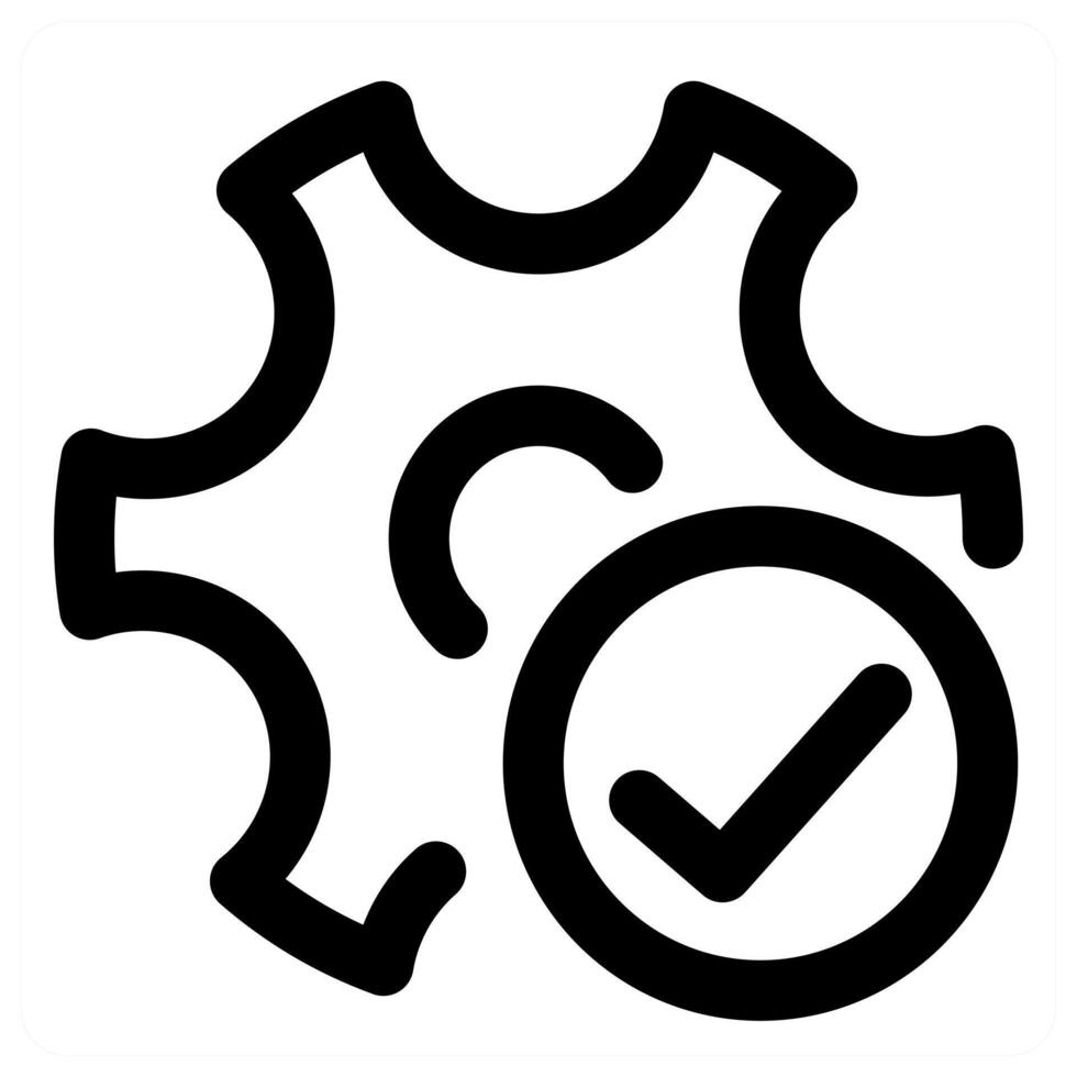 Approve Setting and configuration icon in black color vector