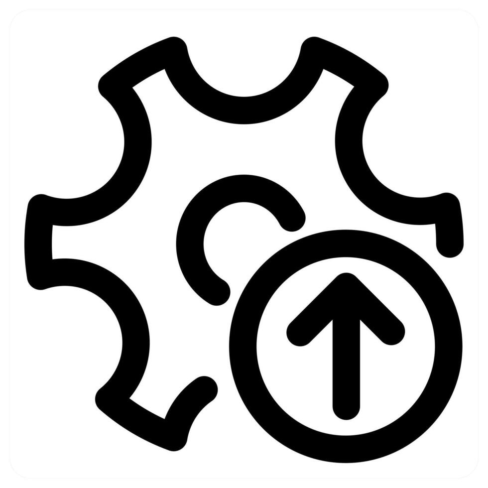 Upload Setting and configuration icon in black color vector