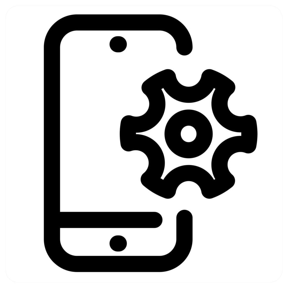 Mobile Setting and configuration in black color vector