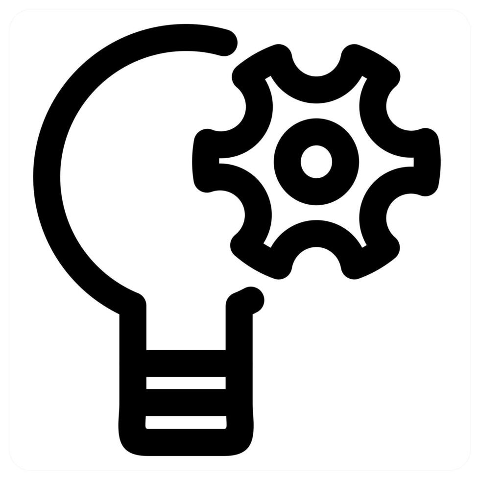 Idea Setting and configuration icon in black color vector