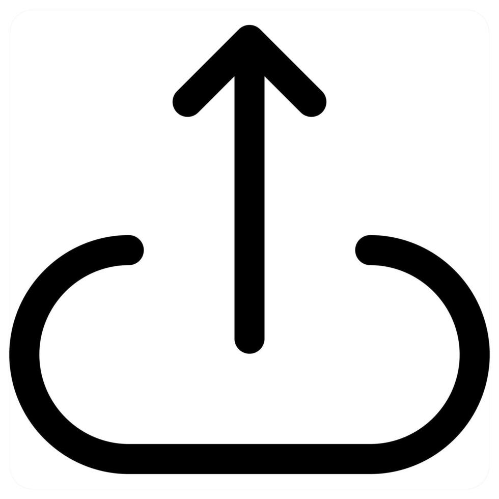 Upload and up arrow icon concept in black color vector