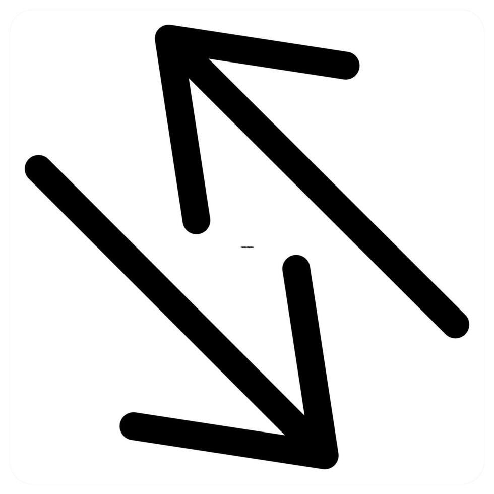 Opposite Arrows an direction icon concept in black color vector