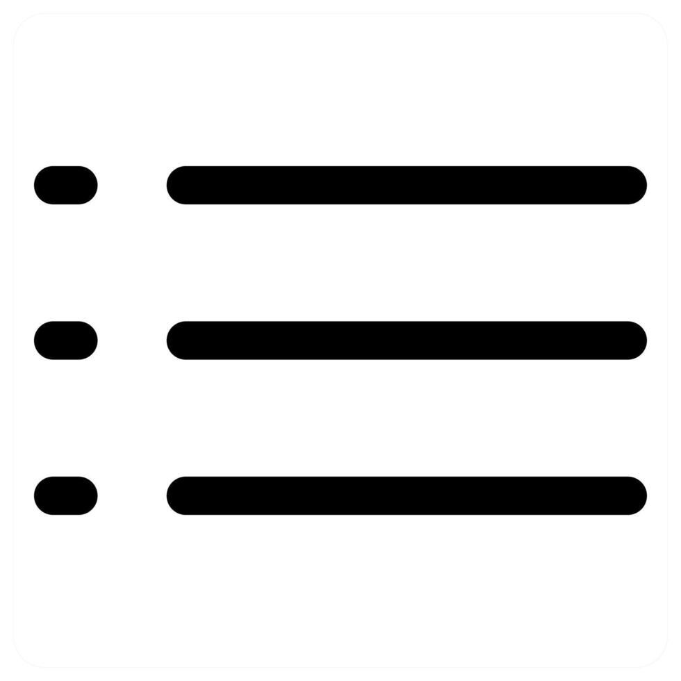 Menu Bar and menu icon concept in black color vector