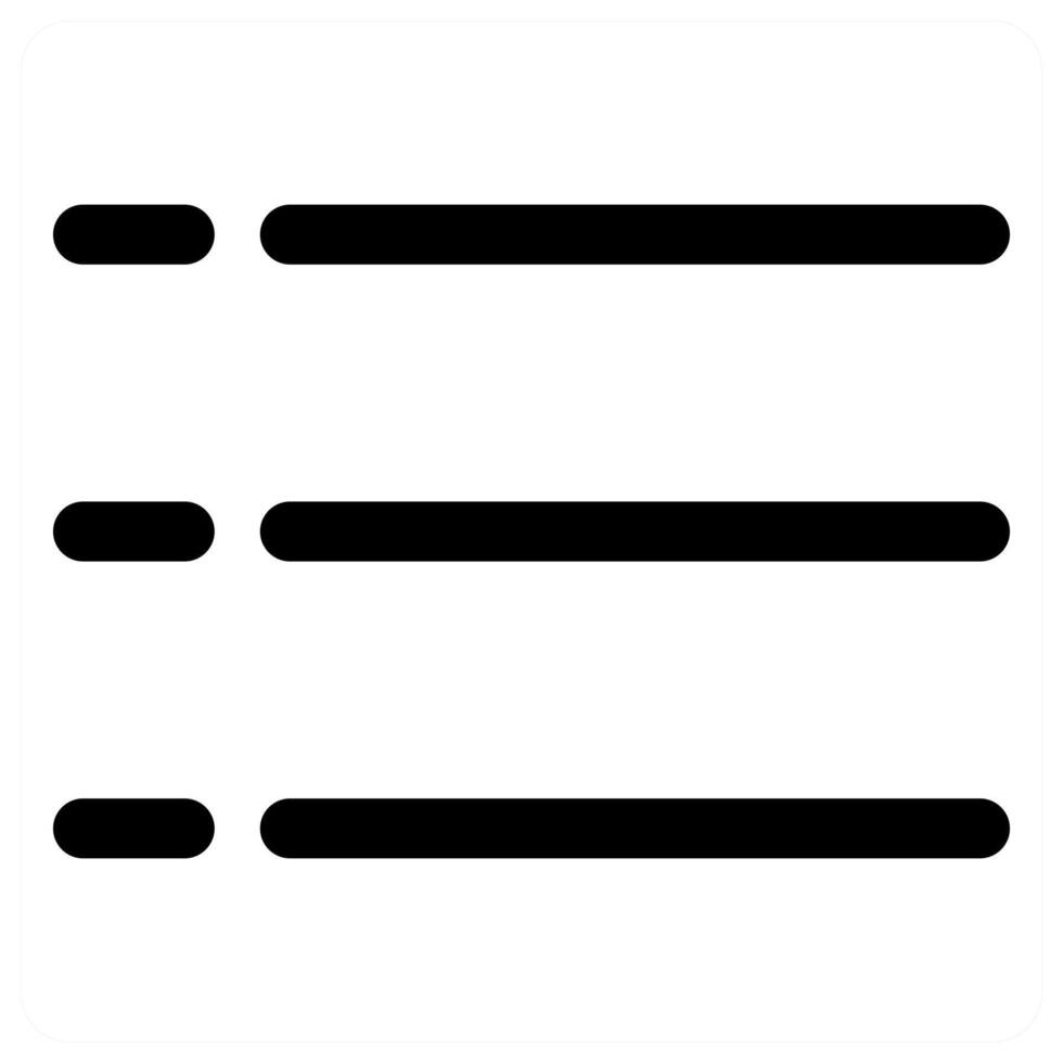 Menu Bar icons in black color vector