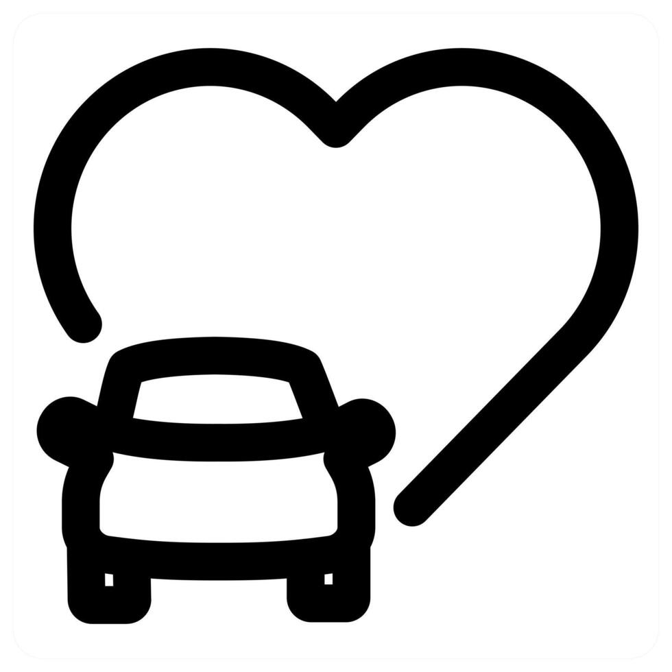 Favorite Car Icon Concept in black color vector