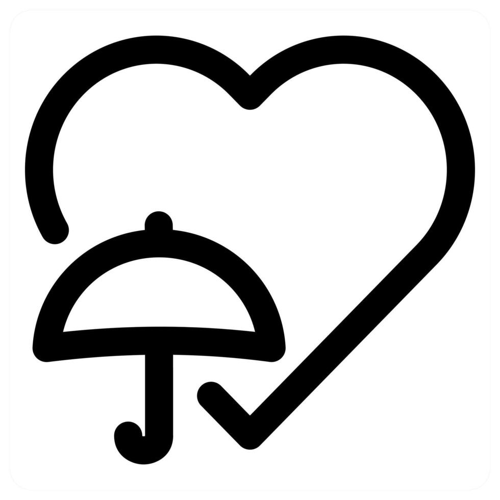 Heart Insurance Icon Concept in black color vector
