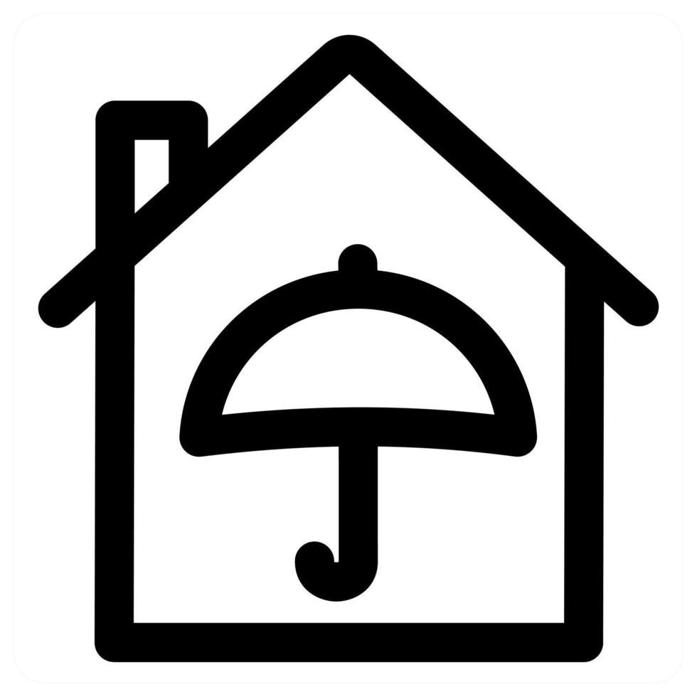 Home Insurance and house in black color vector
