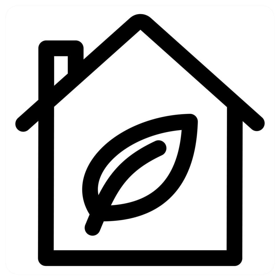 Eco House and house in black color vector