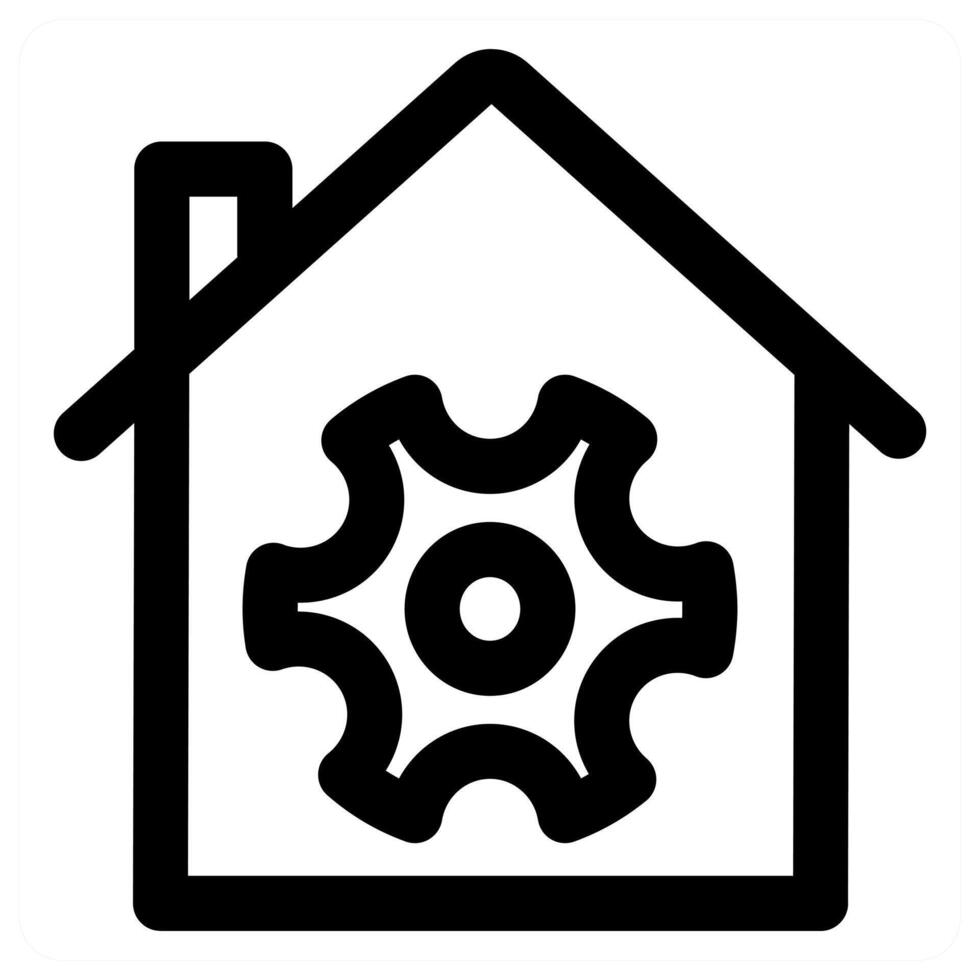 Home Renovation and house in black color vector
