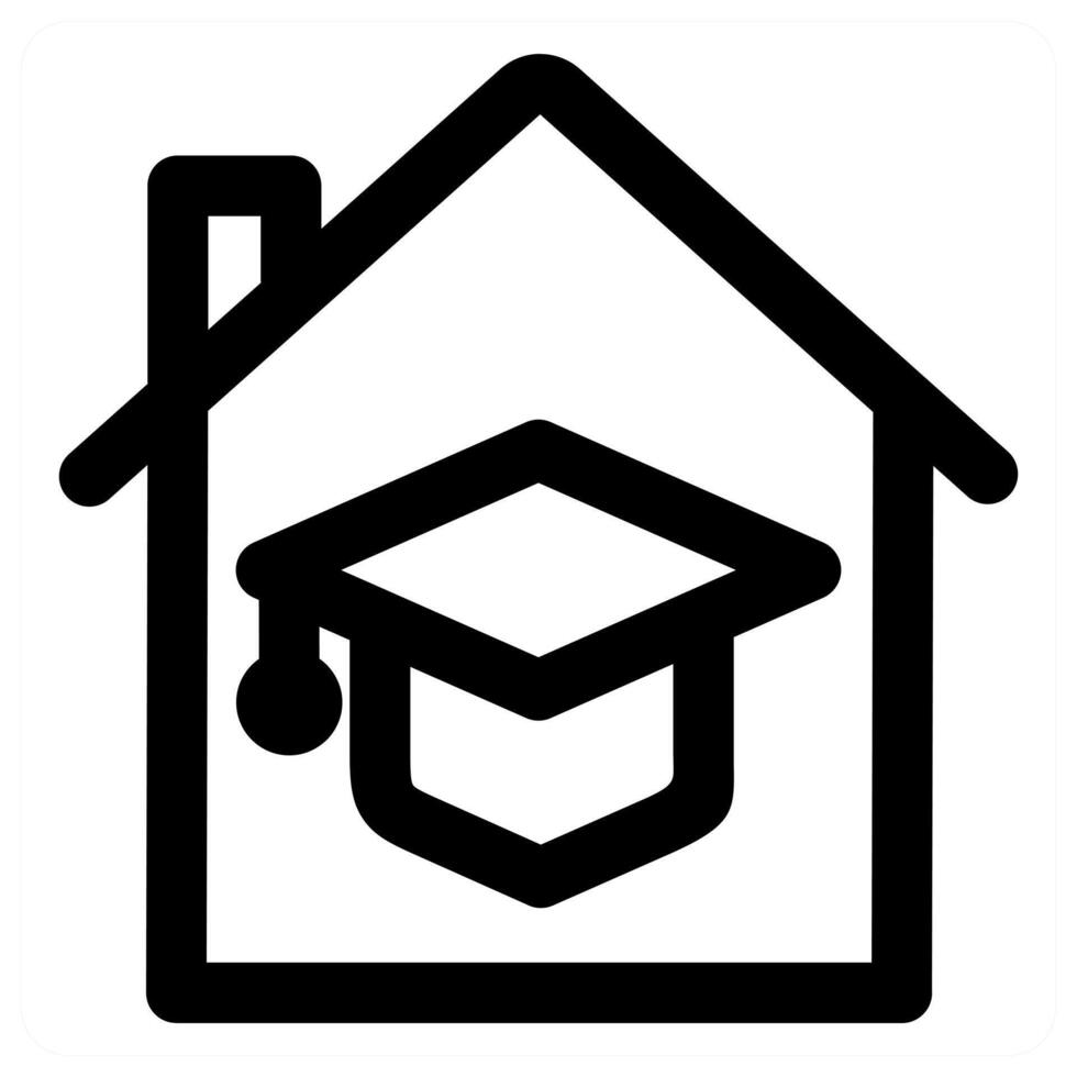 Graduate Home and house in black color vector