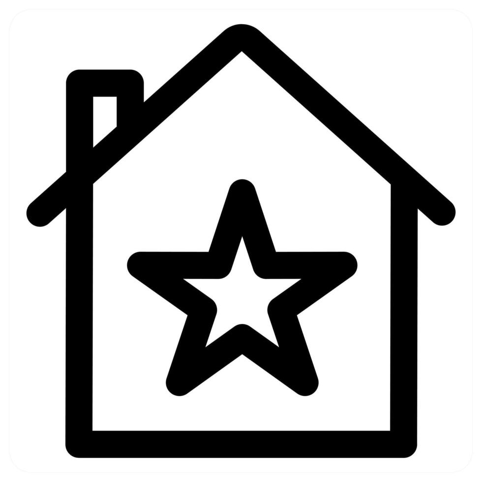 Favorite Home and house icon concept in black color vector