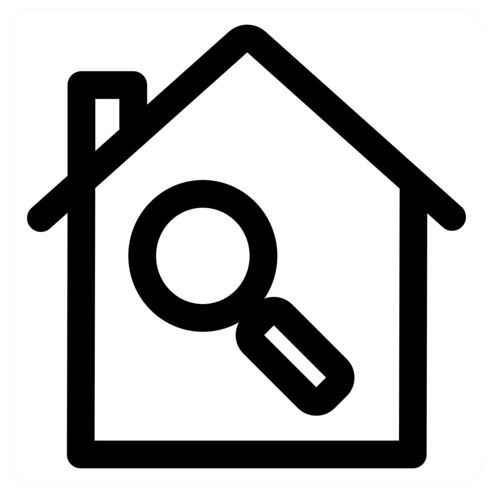 Home Search and house in black color vector