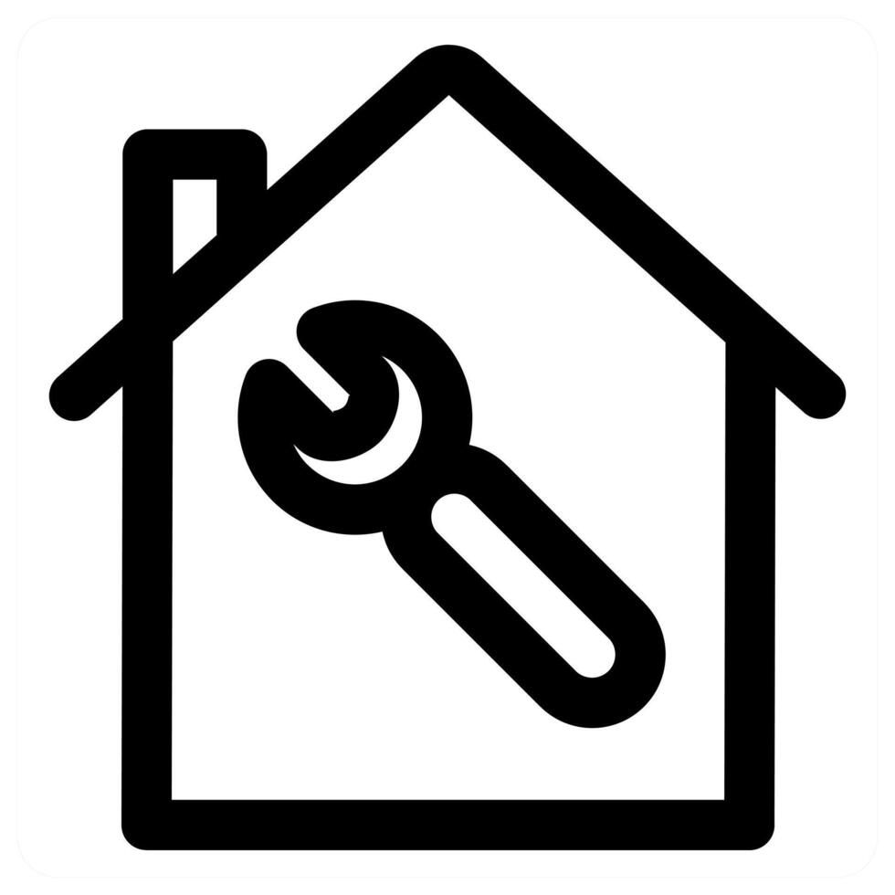 Home Renovation and house icon in black color vector