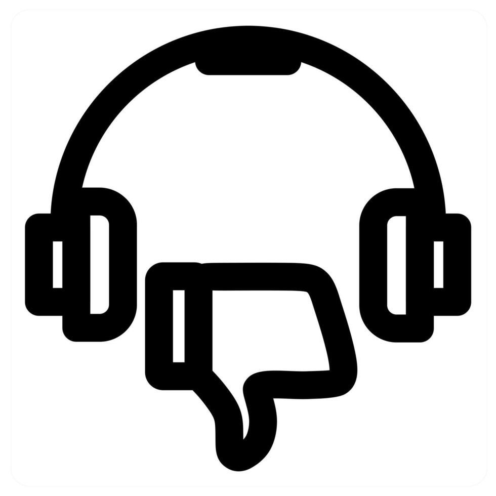 Dislike Headphone and negativeicon concept vector