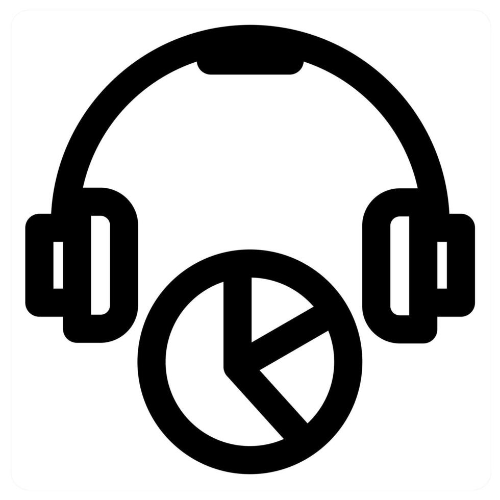 Headphone Statistics and data icon vector
