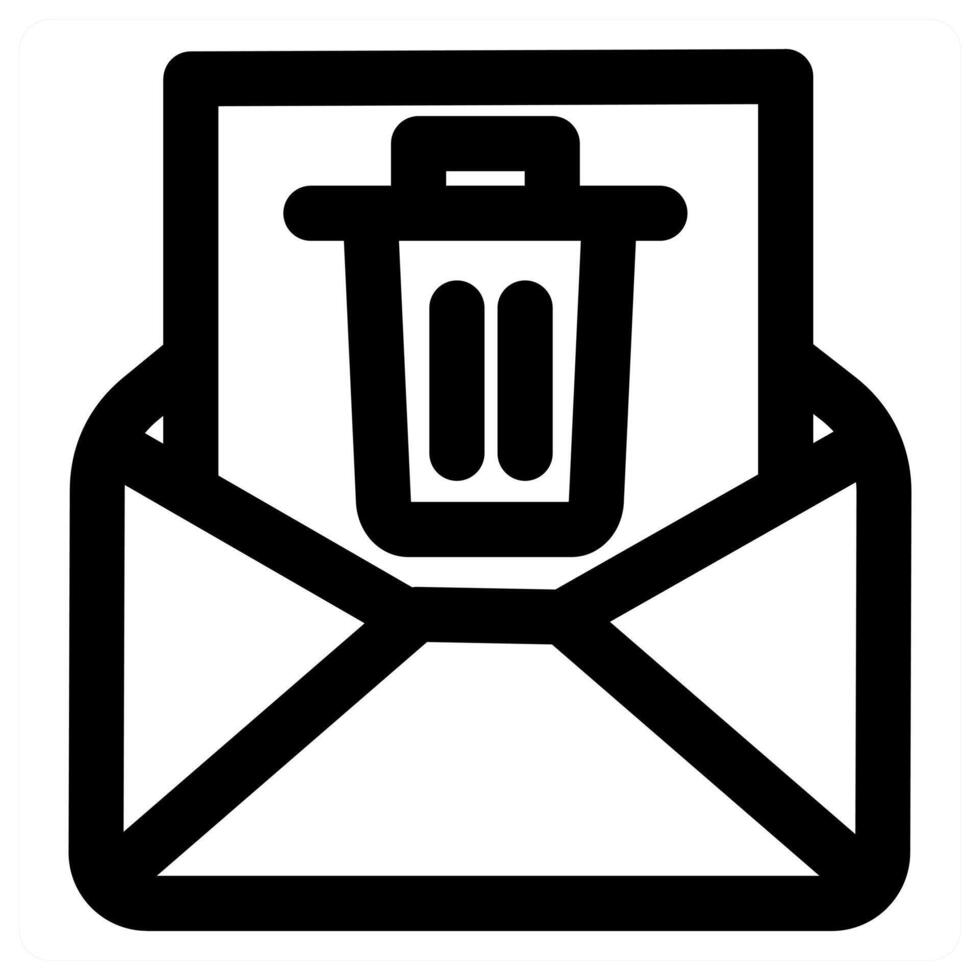 Trash Message icon concept in black color vector