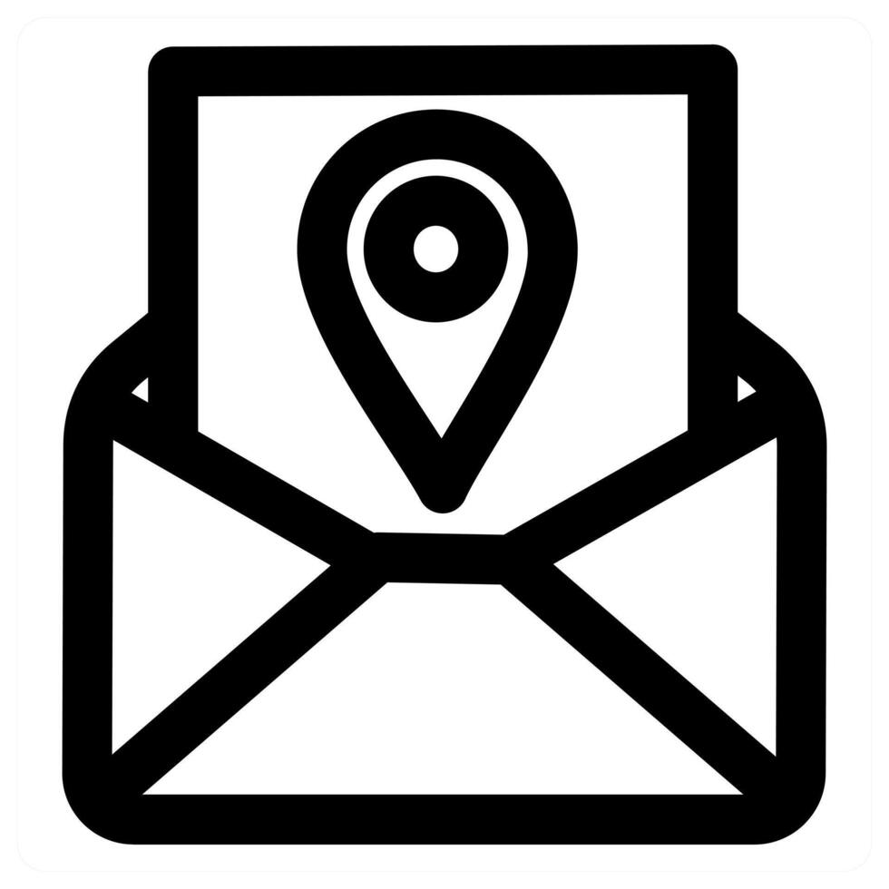 Message Location icon concept in black color vector
