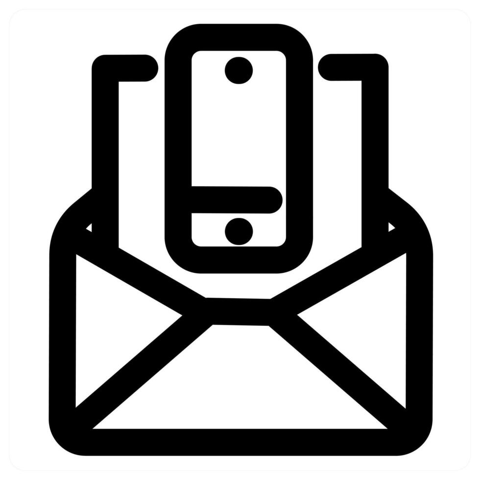 Mobile Message and mobile icon concept in black color vector