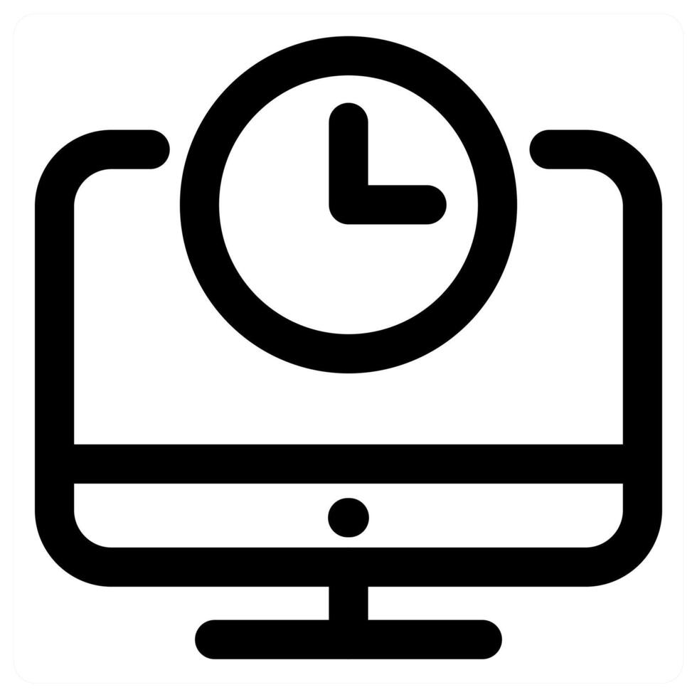 Laptop Time icon concept in black color vector