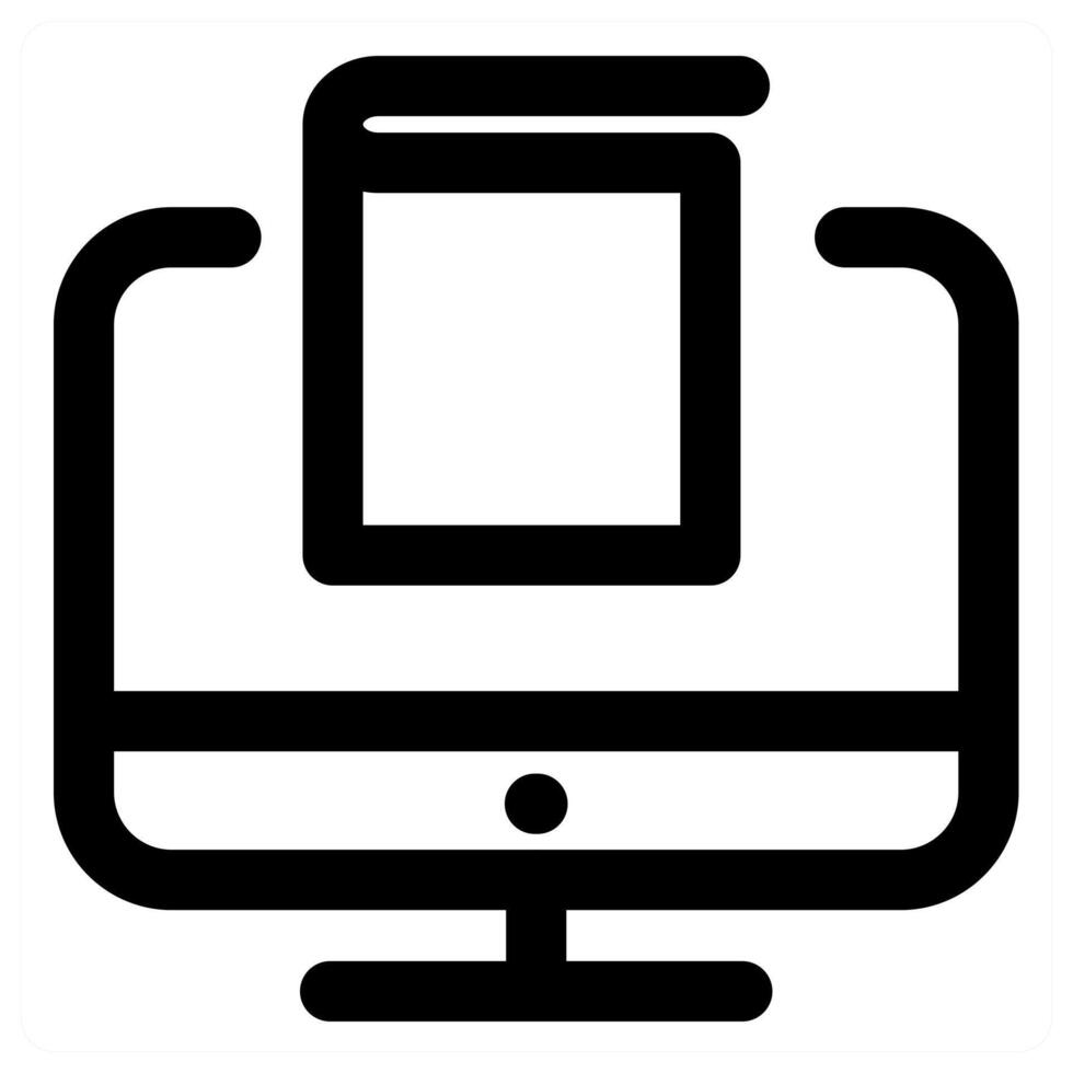 Laptop Book icon concept in black color vector