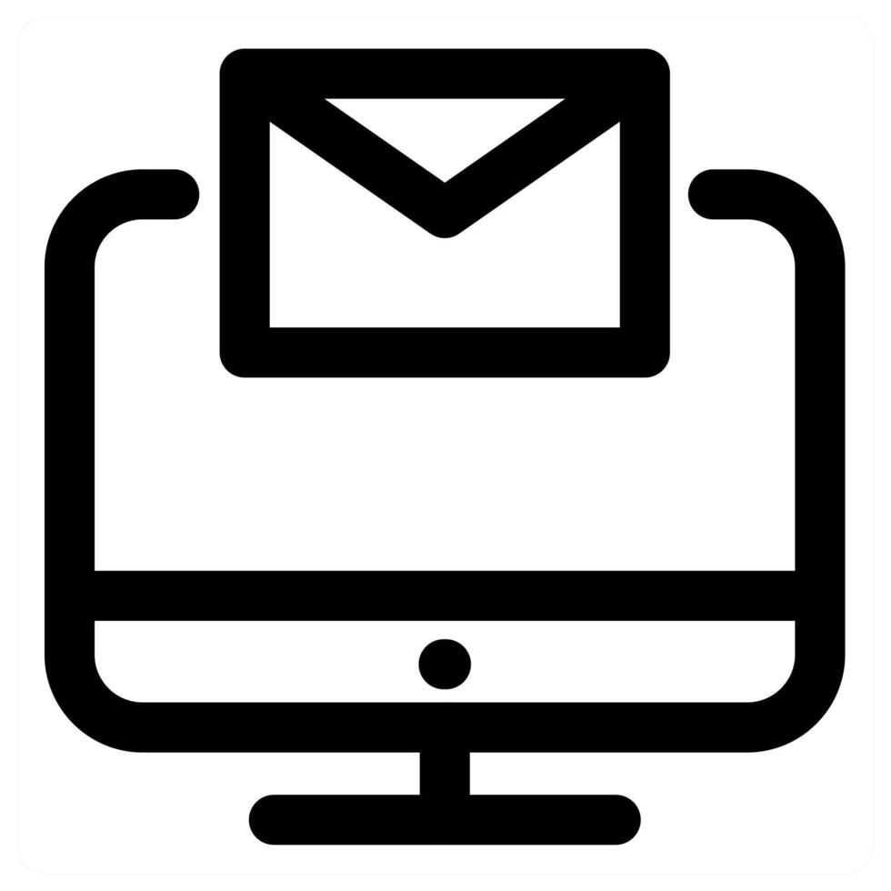 Laptop Message icon concept in black color vector