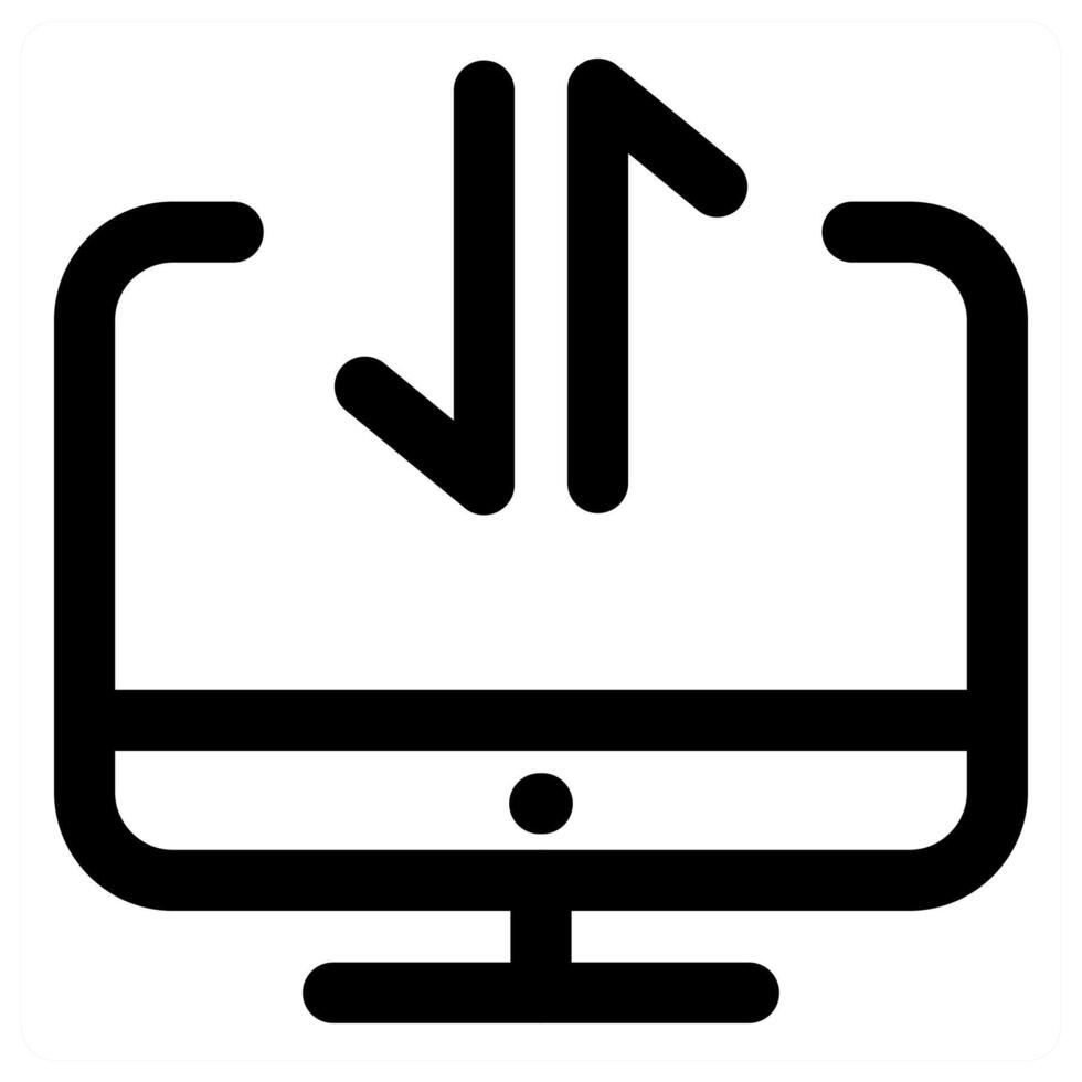 Laptop Sync icon concept in black color vector