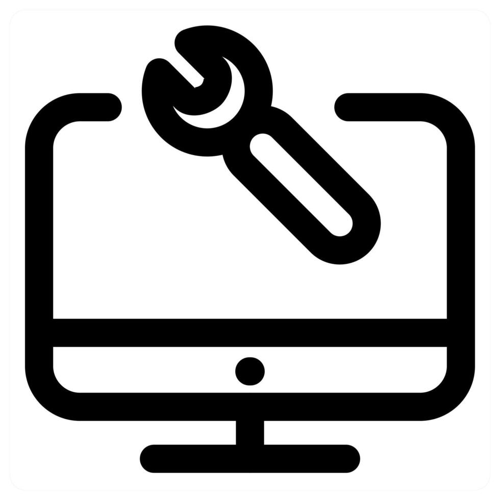 Laptop Maintenance icon concept in black color vector